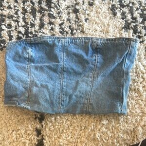 Zara Denim Blue Tube Top xs